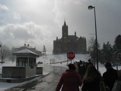 Very cold day at Syracuse University.