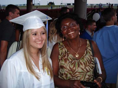 Maria with Sasha at graduation.