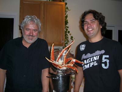 Mauricio and Ricardo with a King Crab