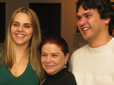 Flavia, Maria Luiza, and Ricardo on Christmas Eve