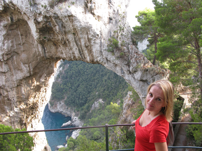 Lucia at Arco Naturale in Capri
