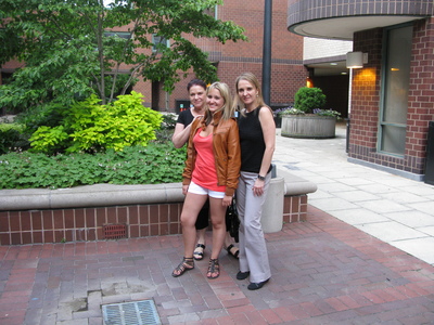 Sasha with Lucia and Maria Luiza at Columbia University housing