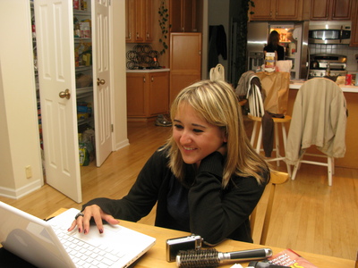 Sasha having fun online at home