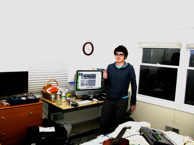 Alec in his 2009-10 winter break recording studio