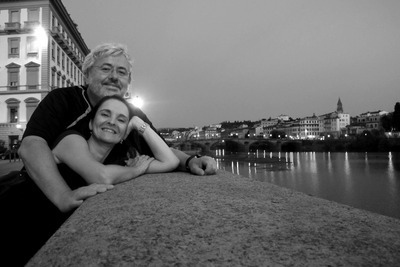 Lucia and Mauricio near Ponte Vecchio in Florence