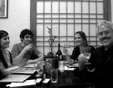 Family having sushi at Sono