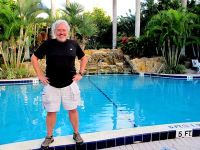 Mauricio, poolside, at conference venue in Boca Raton in March