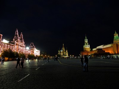 Red Square in Moscow by night in May