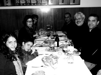 Dinner with Helena, Victor, Bruno, Vera, Ana, and Abdur in Porto in December