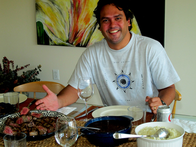 Ricardo Silva having lunch with us at home in March