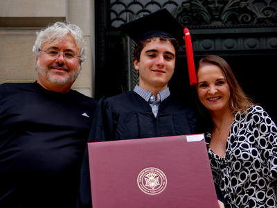 Alec with proud parents at CMU gradaution