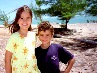 Alec with sister Sasha in Canoa Quebrada