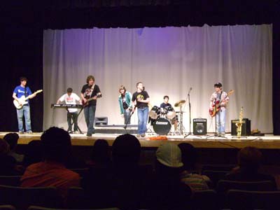 Alec's band playing at Holmdel High School