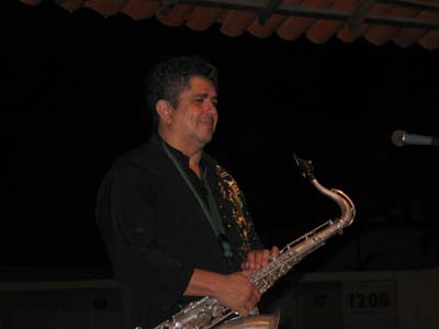 Marcio Resende playing sax in Fortaleza, Brazil