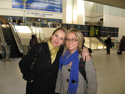 Lucia with Sasha at EWR in March