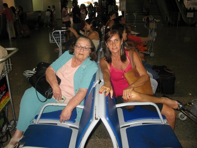 Renalva and Maureen at Fortaleza airport returning to Rio