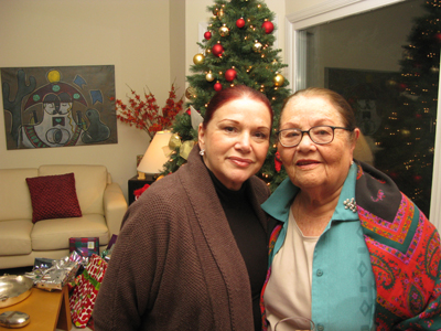 Lucia's cousin Marilú and Renalva on Christmas eve