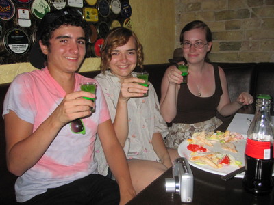 Alec toasting with friends in Ukraine