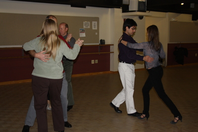 Lucia practicing tango at Middletown Arts Center