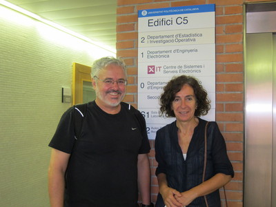 Mauricio with El;ena Fernández at U. Politècnica de Catalunya in Barcelona