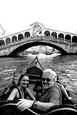 Lucia and Mauricio on a Gondola in Venice