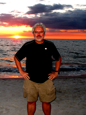 Mauricio in the sunset at Naples, Florida in March